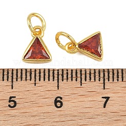 Messing ebnen Zirkonia Charms&nbsp;CU-CBA3D67-10G-04