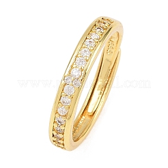 Verstellbare Fingerringe aus Messing mit Mikropflaster und Zirkonia für Damen&nbsp;RJEW-Z113-24G