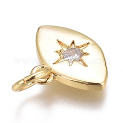 Ciondoli in ottone zirconi chiari micro pavé&nbsp;ZIRC-O035-21G