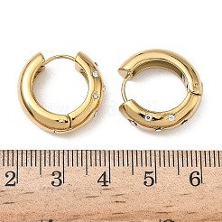 Pendientes de aro con rhinestone de acero inoxidable 304&nbsp;EJEW-K268-72G