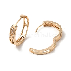 Pendientes de aro de circonita cúbica con micro pavé de latón para mujer&nbsp;EJEW-M238-16KCG