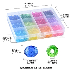 2016pcs 12 Farben transparente Acrylperlen&nbsp;TACR-YW0001-61