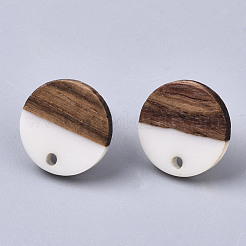 Accessoires de boucles d'oreilles en résine et bois de noyer&nbsp;MAK-N032-003A-B02