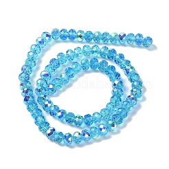 Brins de perles de galvanoplastie transparentes plaquées de couleur ab&nbsp;EGLA-H104-06H