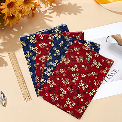 4 Stück 2 Farben Baumwollfaserstoff mit Blumenmuster im japanischen Stil&nbsp;DIY-MA0007-17