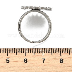 Accessori per anelli con polsino in acciaio inossidabile anti-ossidazione&nbsp;PW-WG67428-05