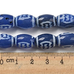 Fili di perline dzi blu in stile tibetano&nbsp;TDZI-NH0001-C13-01
