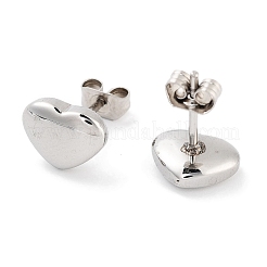 Boucles d'oreilles à tige en acier inoxydable chirurgical 316 en forme de cœur anti-ternissement pour femmes&nbsp;EJEW-Z050-18P