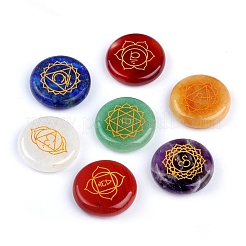 Chakra pierres précieuses naturelles pierres rondes et plates&nbsp;PW-WG64968-01