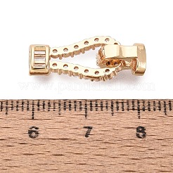 Micro pavé di ottone trasparente cubic zirconia piegato su fermagli&nbsp;KK-Q074-17G