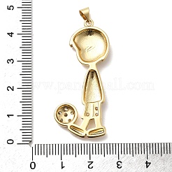Pendentifs avec zircon cubiques à micro-pavés en laiton&nbsp;KK-H519-02B-G