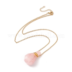 Colliers pendentif bouteille de parfum en pierre mélangée naturelle et synthétique à facettes ouvertes pour femmes&nbsp;NJEW-F296-04G