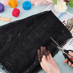 Polyester-Mesh-Gewebe mit Musiknotenmuster&nbsp;DIY-WH0449-28B