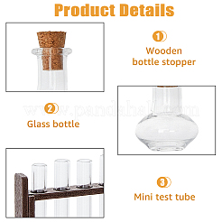 Support pour tubes à essai en bois et verre et tasse à mesurer&nbsp;DJEW-WH0039-95B