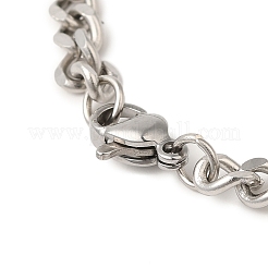 201 collane a catena rettangolare intrecciata con scritta Allah in acciaio inossidabile&nbsp;NJEW-Q002-07P