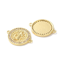 Dije de conector de San Benito con circonita cúbica y latón chapado en rack&nbsp;KK-C084-01E-G