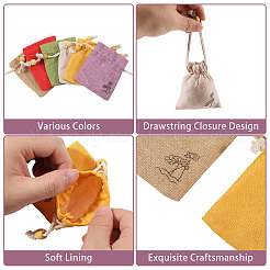 24 bolsa de tela con cordón y estampado de flores en 6 colores&nbsp;ABAG-CA0001-22A