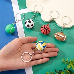 5 porte-clés en plastique PVC 5 styles.&nbsp;KEYC-TA0001-48