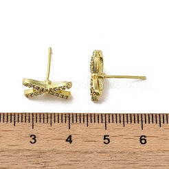 Risultati di orecchini a bottone in ottone con placcatura a cremagliera e zirconi cubici&nbsp;KK-G487-09G