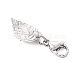 Blatt 304 Edelstahl & natürliche Turmalin Anhänger Dekorationen&nbsp;HJEW-JM03906-01