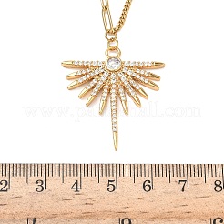 Colliers pendentifs en acier inoxydable 304 micro pavés de zircones cubiques transparentes pour femmes&nbsp;LS-NJEW-Z103-01G-06