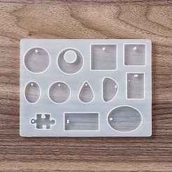 Silikonformen mit geometrischen Formen und Puzzleteilen&nbsp;X-DIY-D076-03