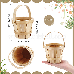 10 Stück hölzerne Apfelblumenkörbe mit Griff&nbsp;AJEW-TW0001-12