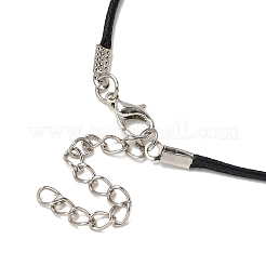 Collier avec pendentif en alliage et œil de tigre naturel et cordon ciré&nbsp;NJEW-JN05440-03