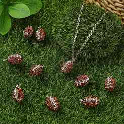 10 Stück handgefertigte Strass-Anhänger aus Polymer-Ton&nbsp;CLAY-CJ0002-08