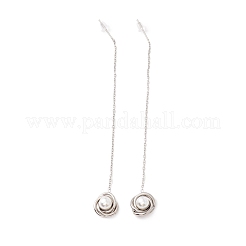 Lunga catena con orecchini pendenti con perle di plastica&nbsp;EJEW-A067-05P