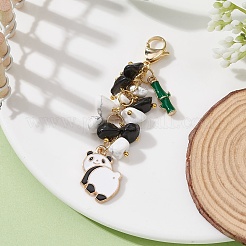Decorazioni pendenti in smalto in lega di panda&nbsp;HJEW-JM01275-01