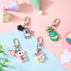4 pièce 4 styles de décorations suspendues en résine pour animaux&nbsp;HJEW-TAC0069