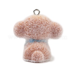 Pendentifs en résine opaque floqués&nbsp;RESI-I353-02P-02