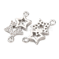 Ciondoli connettore in ottone con micro pavé di zirconi chiari&nbsp;KK-L270-05P