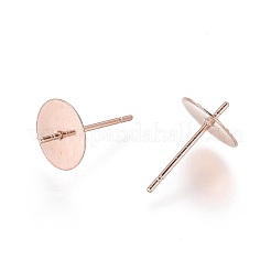 Componenti per orecchini a bottone in acciaio inossidabile 304&nbsp;STAS-D448-089RG-8mm