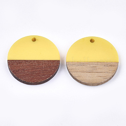 Pendentifs en bois de résine et de noyer&nbsp;RESI-S358-02D-14