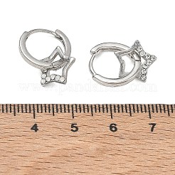 Orecchini pendenti a cerchio in lega con strass per donna&nbsp;AL-CBA1D11-03P