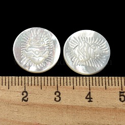 Cabochon di conchiglia bianca naturale intagliata&nbsp;SSHEL-N038-06B-08