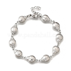 Bracelets à maillons coccinelle en acier inoxydable 304 pour femmes&nbsp;BJEW-K226-15A-P
