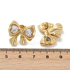 Pendientes de botón de vidrio de acero inoxidable 304 con lazo&nbsp;EJEW-M105-02G