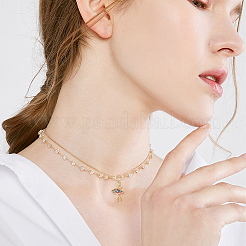 4pcs 2 colores latón micro pave colgantes de circonita cúbica&nbsp;KK-DC0003-39