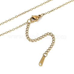 Collares colgantes de animales marinos con circonita cúbica de latón y playa de verano para mujer&nbsp;NJEW-B118-03G-02