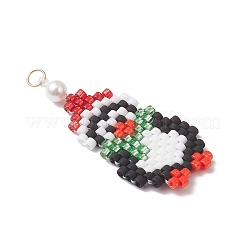 Weihnachtsanhänger aus Glasperlen mit Pinguinmotiv&nbsp;PALLOY-MZ01044-02