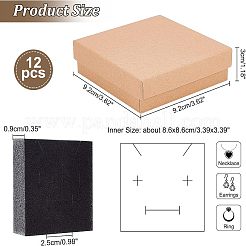 Boîtes à bijoux en papier kraft&nbsp;CON-WH0080-33B