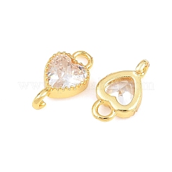 Herzanhänger aus Messing mit Zirkonia-Pavé&nbsp;KK-K340-49G-05