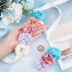 Taillengürtel und Stirnbänder aus Polyester mit Imitationsperlen&nbsp;DIY-WH0308-150C
