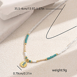 Collana con ciondolo a forma di pesce in ottone e perline di vetro in stile bohémien per donna&nbsp;PS4119-4