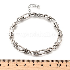 Ovale und Unendlichkeitsglieder-Armbänder aus 304 Edelstahl für Damen&nbsp;BJEW-K226-14A-P