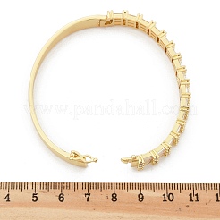 Brazaletes con bisagras de circonita cúbica transparente con micro pavé de latón para mujer&nbsp;BJEW-K274-09G