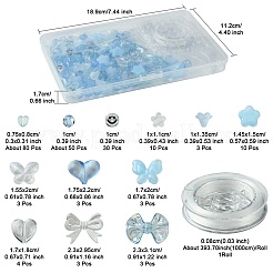 219 pièce de perles acryliques de 12 styles avec 1 rouleaux de fil élastique solide et extensible&nbsp;OACR-FS0001-58